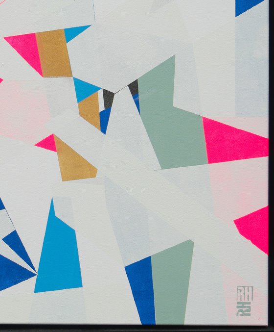 Fractured White and Neon pink