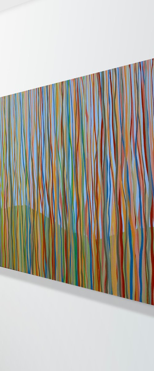 Yarrabee Dancers - 152 x 61cm acrylic on canvas by George Hall