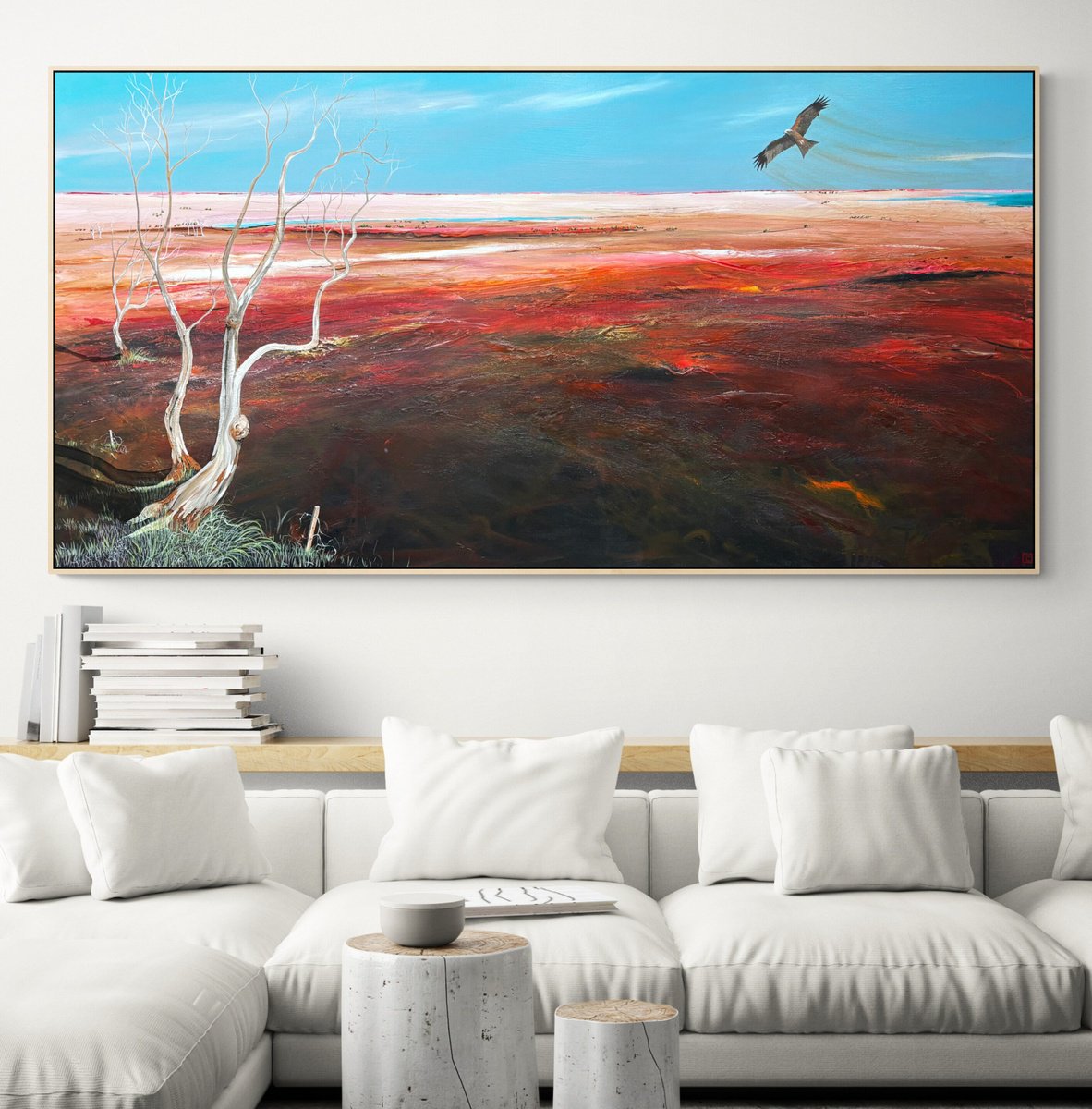 Organic Landscape Acrylic Painting By Tania Chanter, 71 X 35", Afternoon