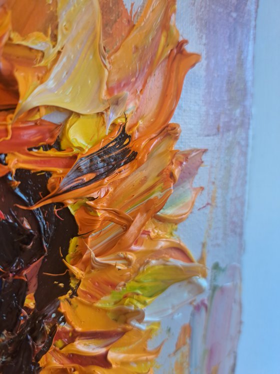 Sunflower impasto