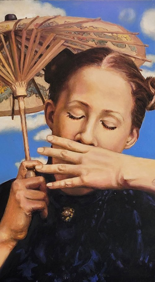 Sneeze, Contemporary, One of a kind, Original Oil painting by QI Debrah