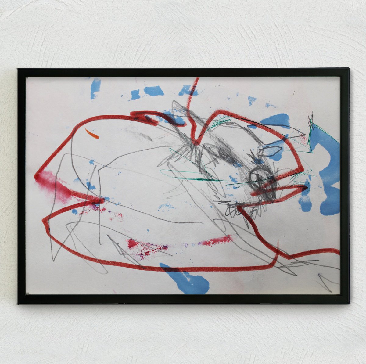 Expressive Animal Acrylic Painting By Milos Hronec, 12 X 8", Animal Bones 18, Original Artwork