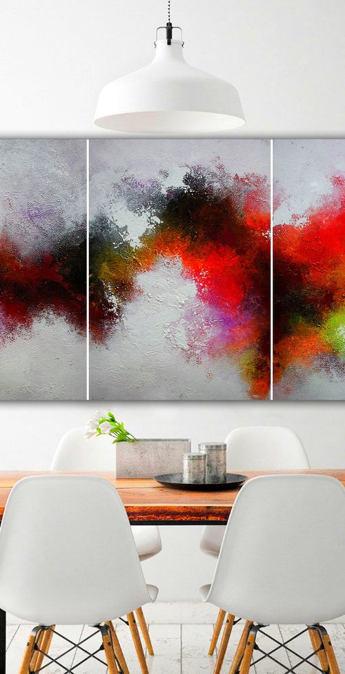 Abstract triptych / 3 in 1 / Performance N5 by Alex Senchenko