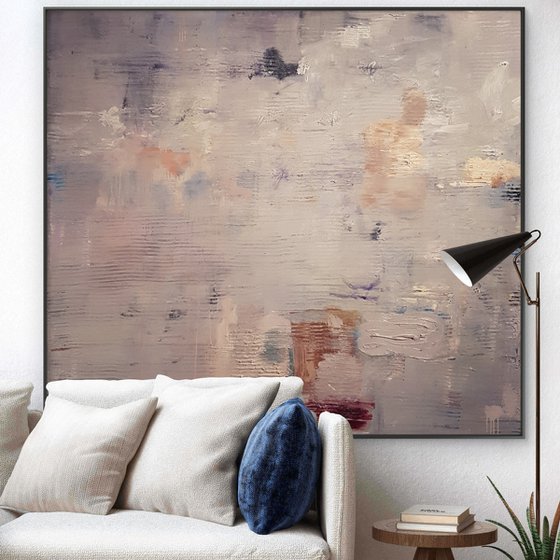 Gray abstract painting large