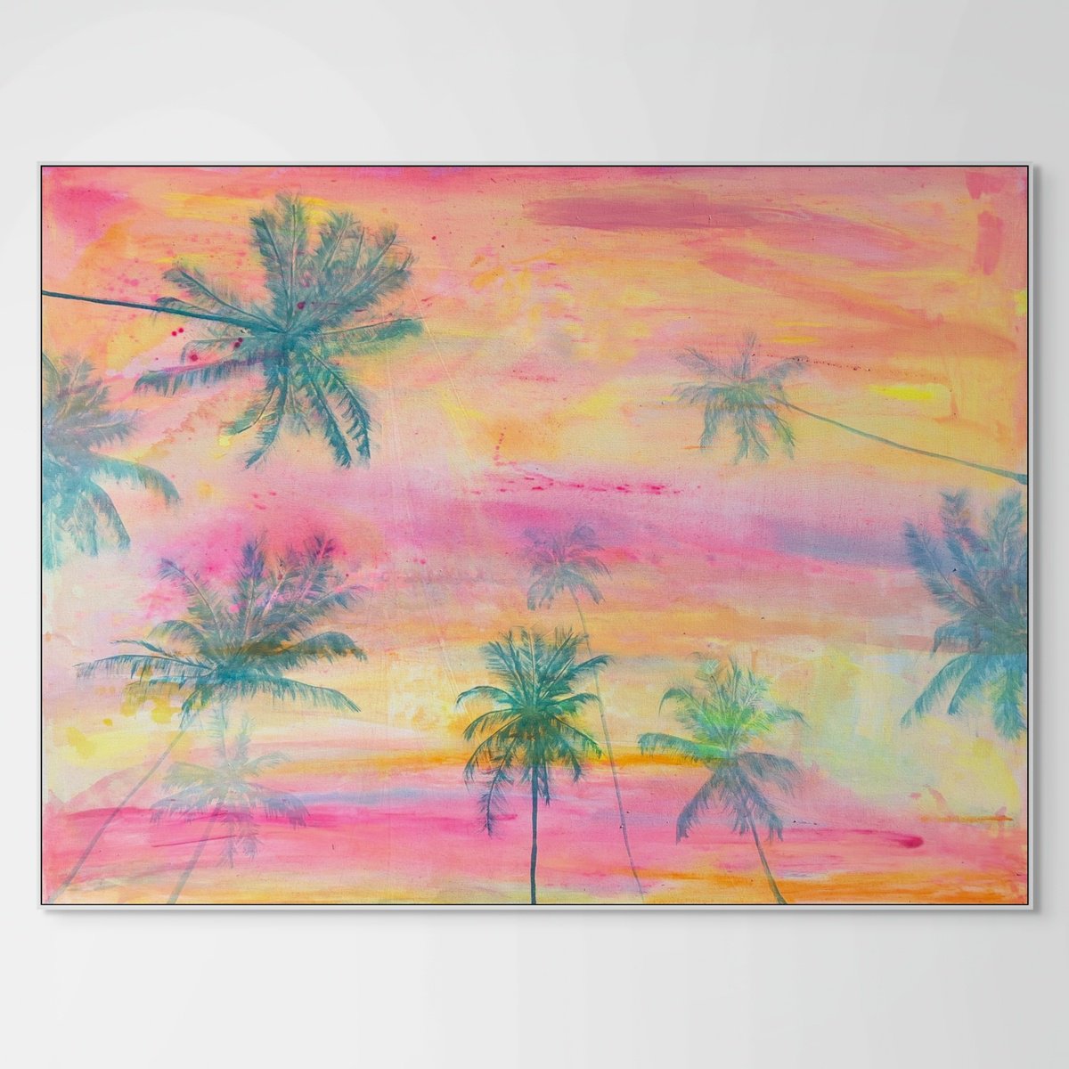 Organic Landscape Acrylic Painting By Kathryn Sillince, 60 X 46", 