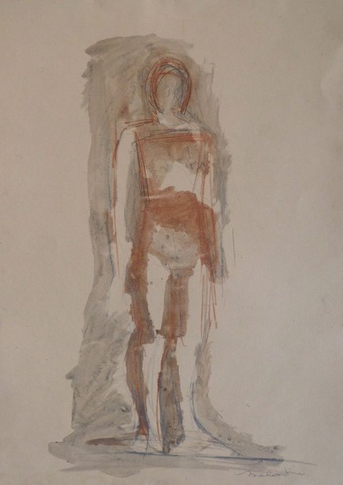 Large Figure Sketch 3, 59x42 cm by Frederic Belaubre