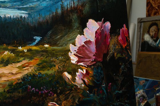 Landscape with flowers