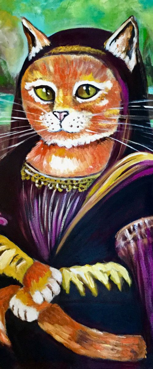 Cat La Gioconda . Feline smile by Olga Koval