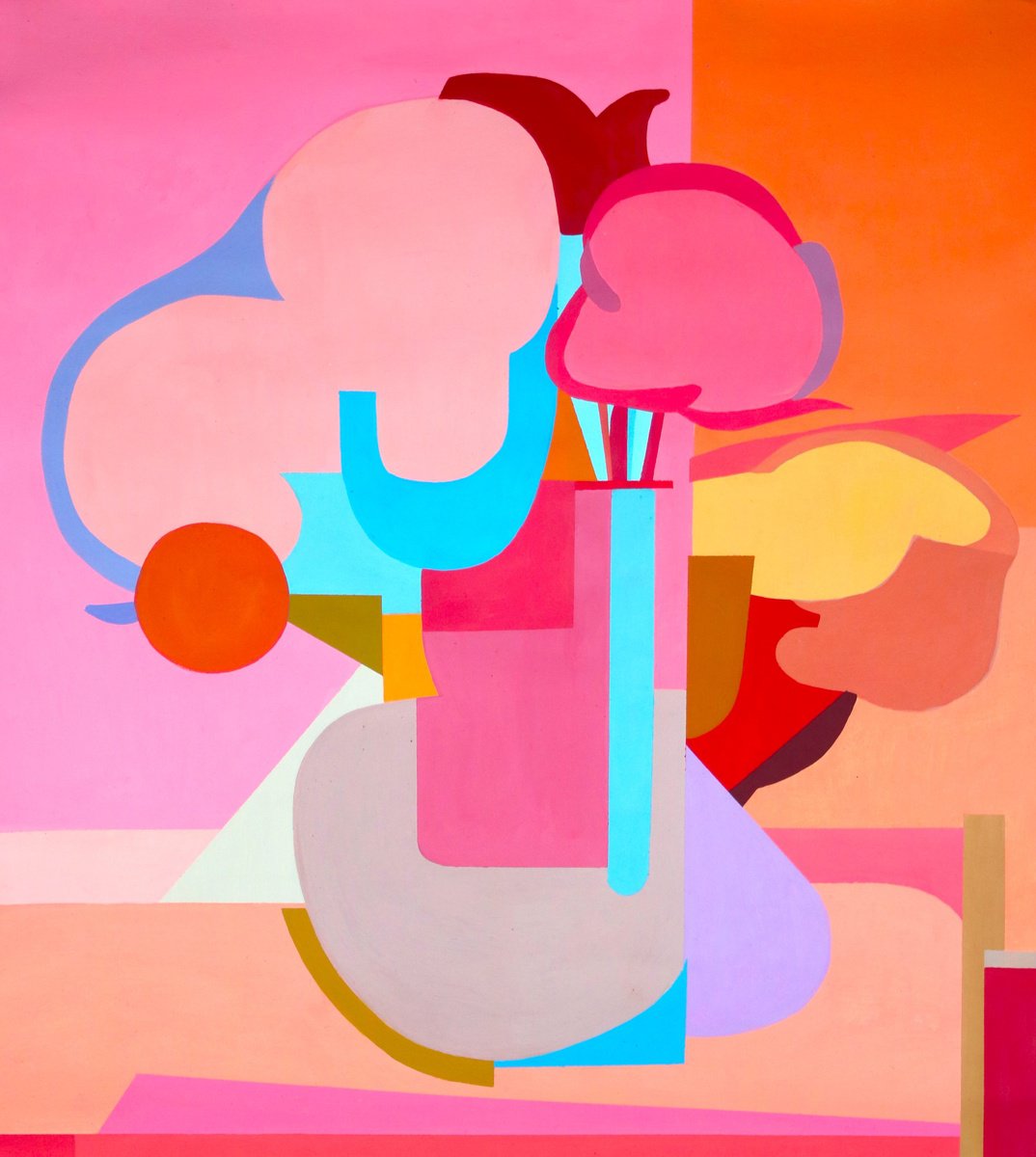 Impressionistic Botanical Acrylic Painting By Vast Swamp, 15 X 17", Beauty, Original Artwork