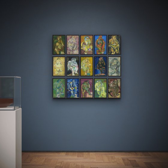 Nude paintings original art set