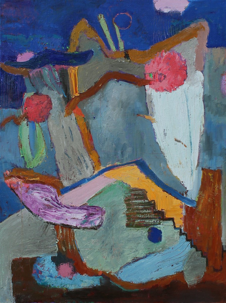 Geometric Oil Painting , ?omposition 26 By Sergiy Dekalyuk, 35 X 47, Artwork For Sale On Artfinder