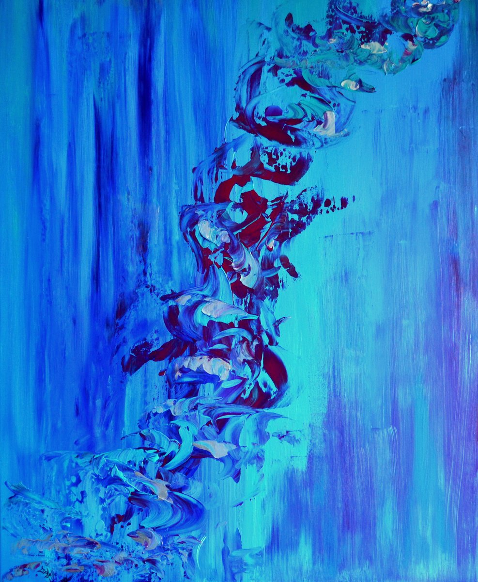 Abstract Acrylic Painting By Isabelle Vobmann, 29 X 36, Aladdin