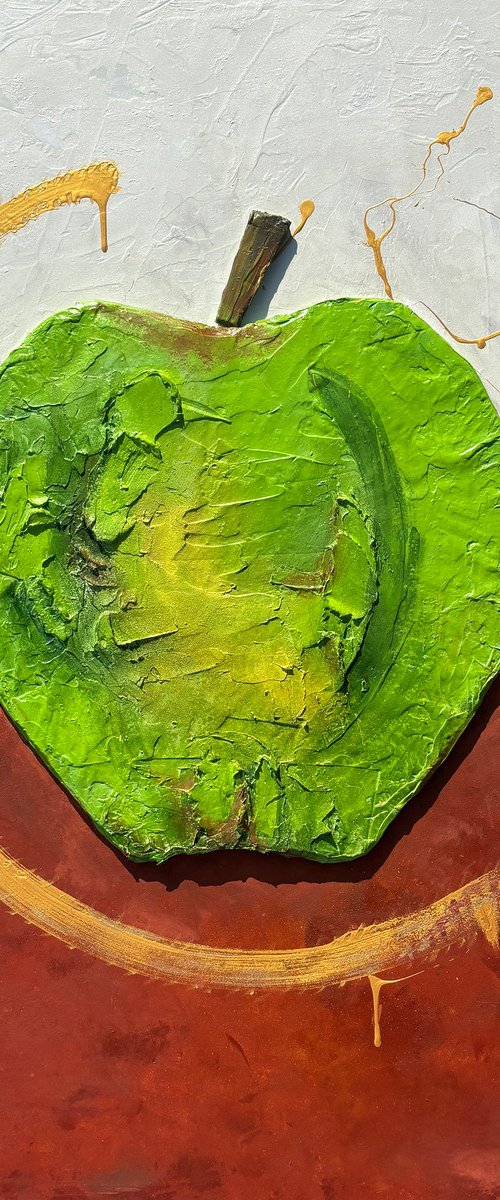 Green apple and gold by paola vignola