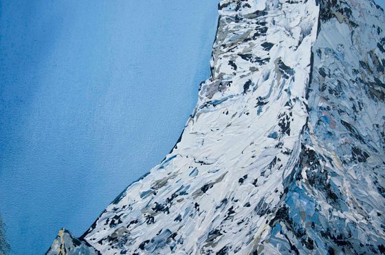 Matterhorn. Winter - original oil painting on stretched canvas