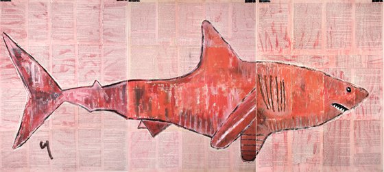 Red shark.(triptych)