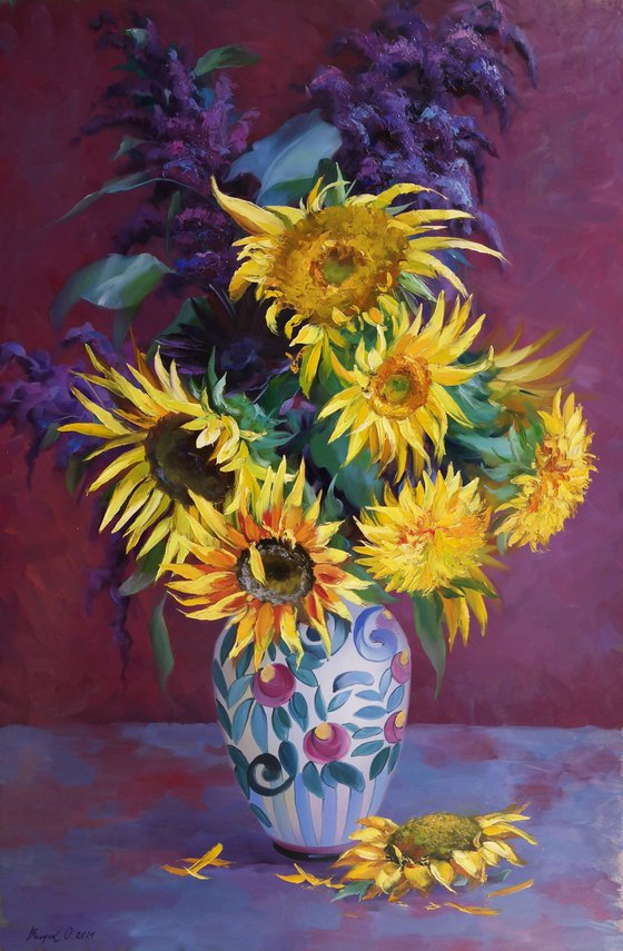 "Bouquet with sunflowers"
