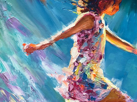 Running on Water| Impressionist Figurative