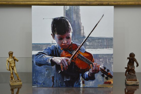 The boy and his violin