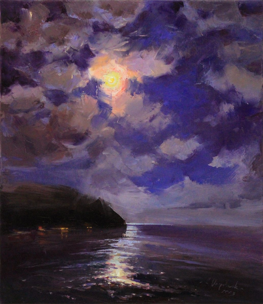 Night In The Bay By Alisa Onipchenko-Cherniakovska, 24 X 28, Artwork For Sale On Artfinder