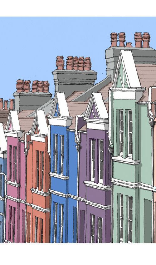 Brighton Terraced Houses by Graham  Madigan