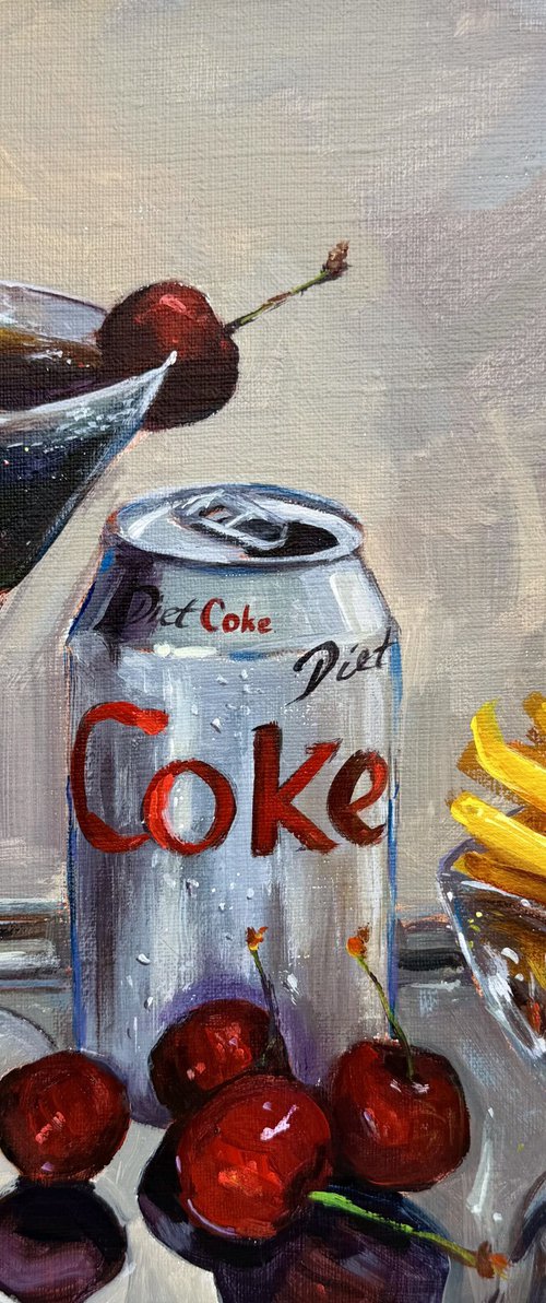 Still Life with Coke,Cherries and Fries by Victoria Sukhasyan