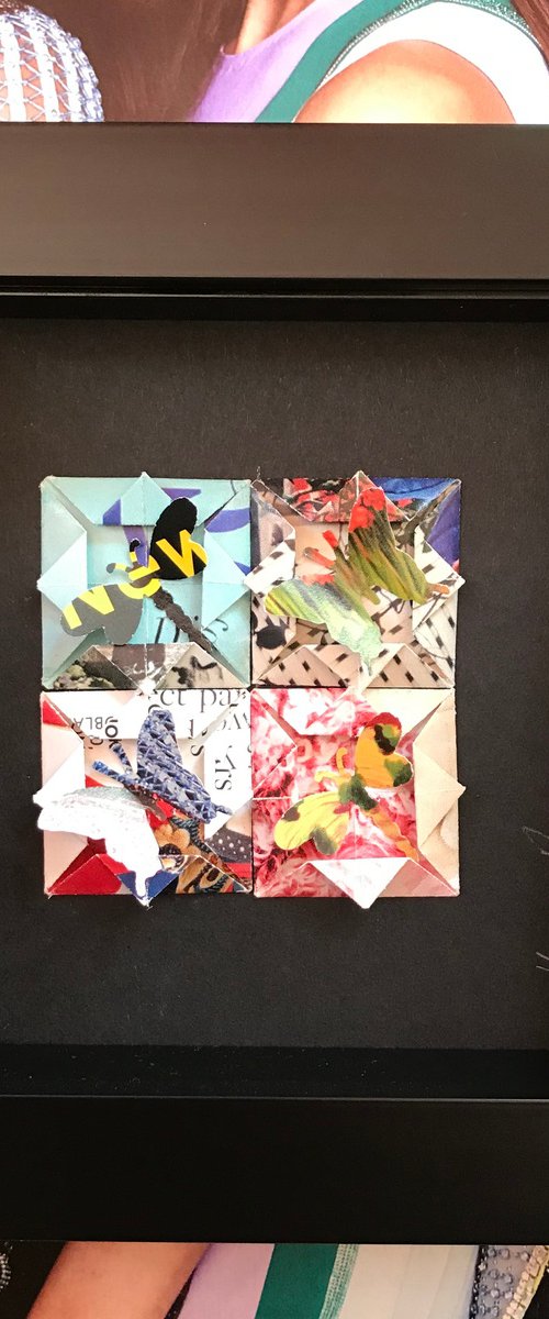 Mini Origami Mosaic with Butterflies No1 by Hernan Reinoso