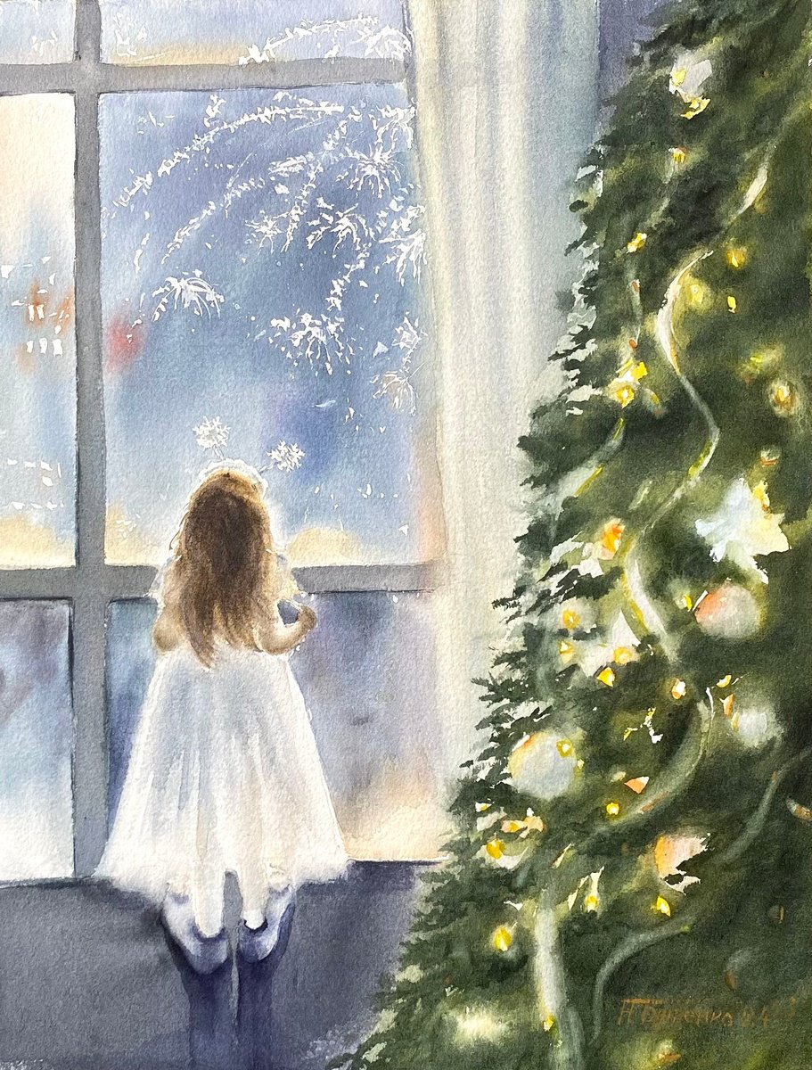 Illustrative Watercolour , Waiting For A Miracle By Natalia Butenko, 11 X 15, Artwork For Sale On Artfinder