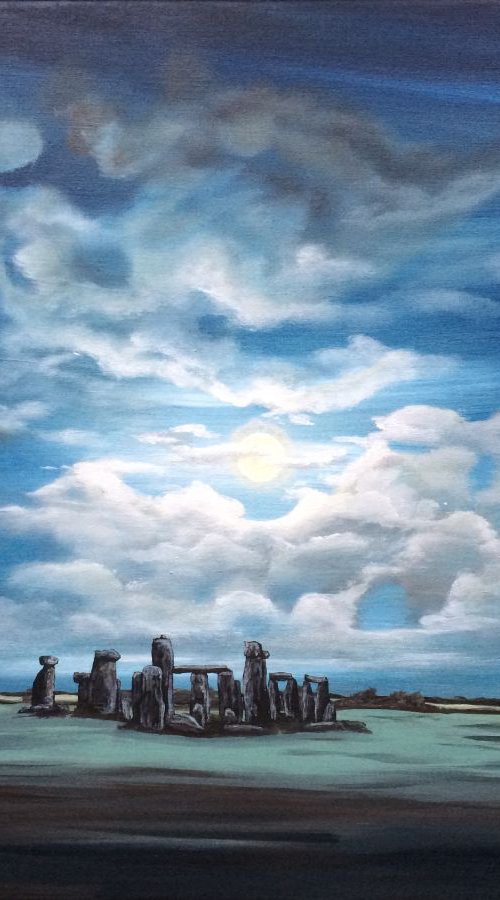 Moonlight over Stone Henge by Marja Brown