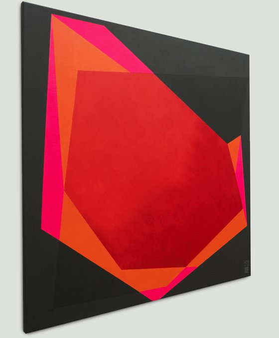 Abstract Painting - Diamond Pink - 95x95cm - Ronald Hunter - 05N