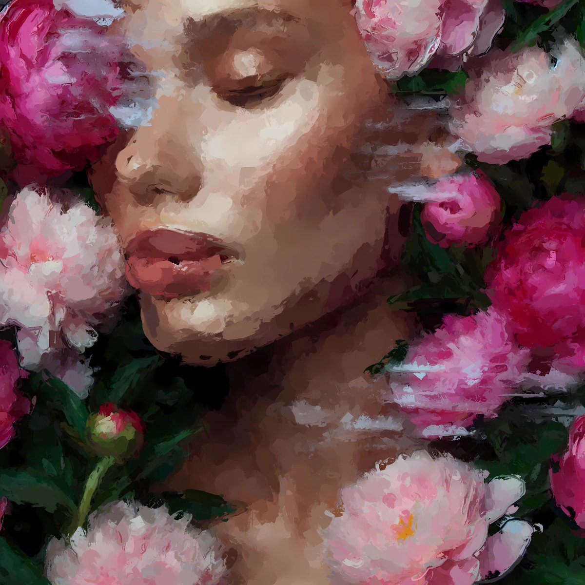 Woman in Flowers by Marina Fedorova