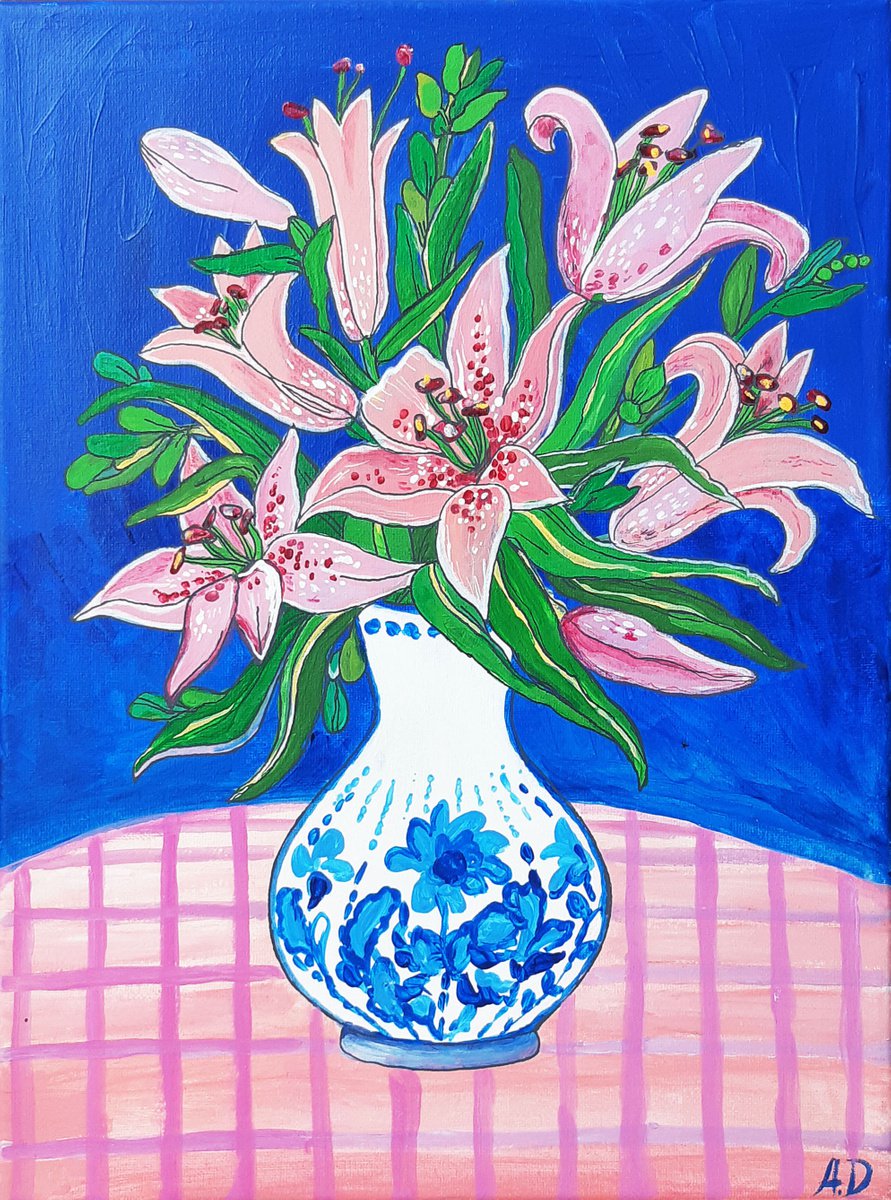 Pink Lilies by Alexandra Dobreikin