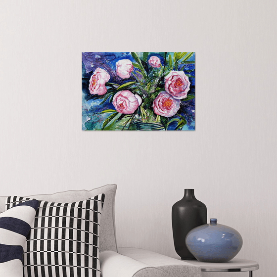 Peonies and Veronica