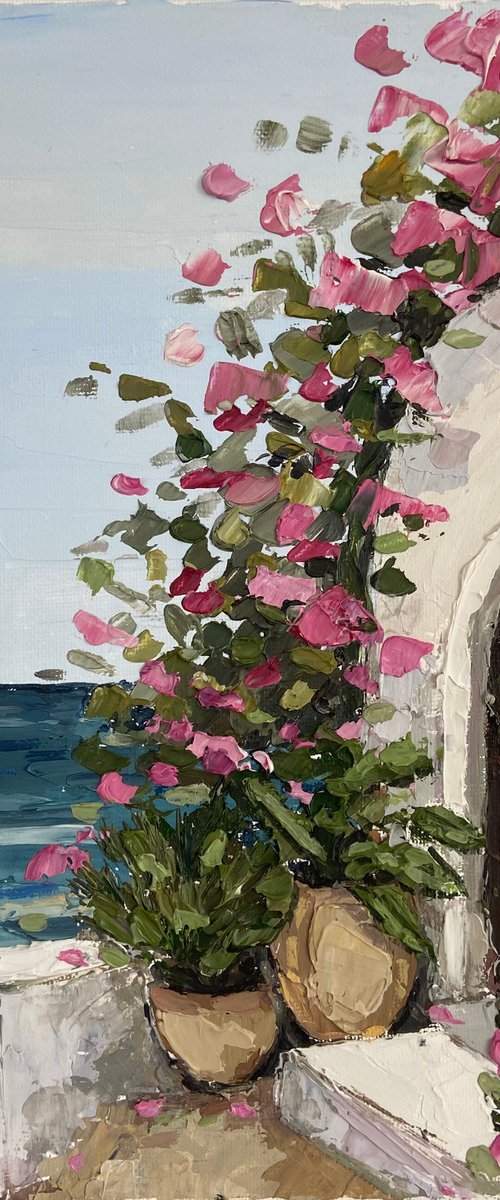 European seascape acrylic impasto art 22x28cm 9x11inch by Leysan Khasanova