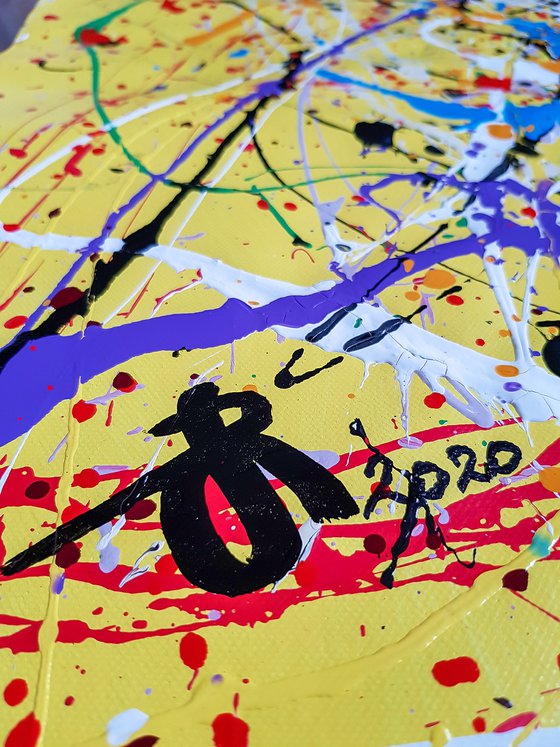 - Sledo - Style of JACKSON POLLOCK. Abstract Expressionism Painting