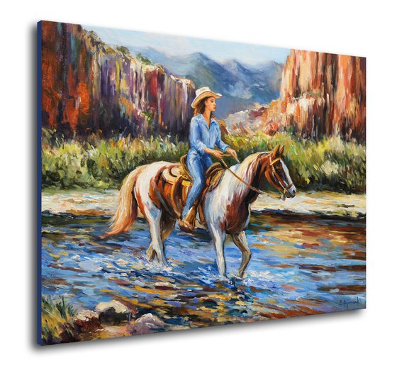 Cowgirl in the Canyon Light