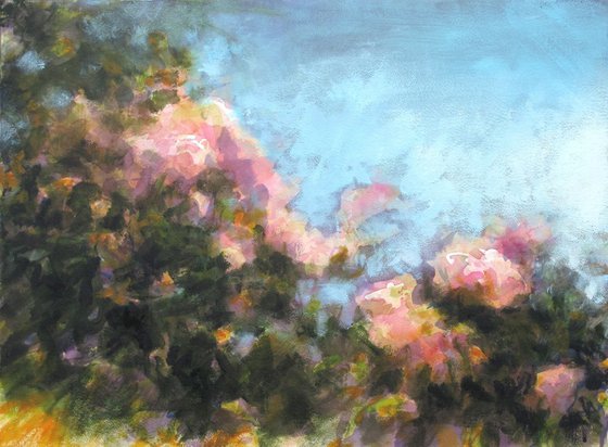 Roses bush II - acrylic on paper - medium size