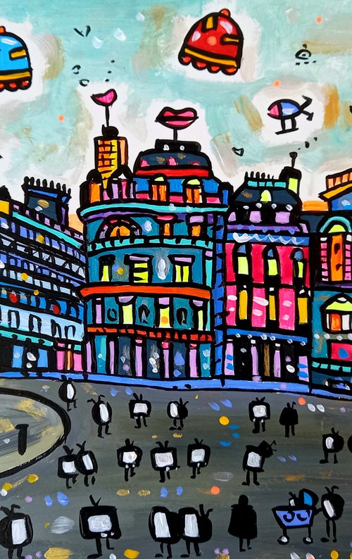 Futuristic Trafalgar Square by Maria Luisa  Azzini
