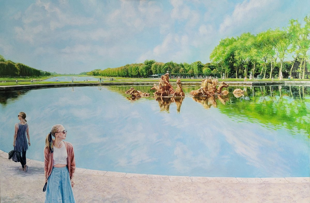 Impressionistic Landscape Oil Painting By Natalia Sidorina, 47 X 31", Air Of Versailles., Original Artwork