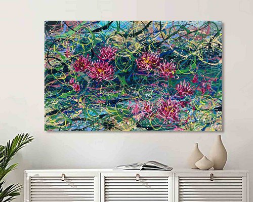 Those same lilies of Claude Monet (stretched) by Nadins ART