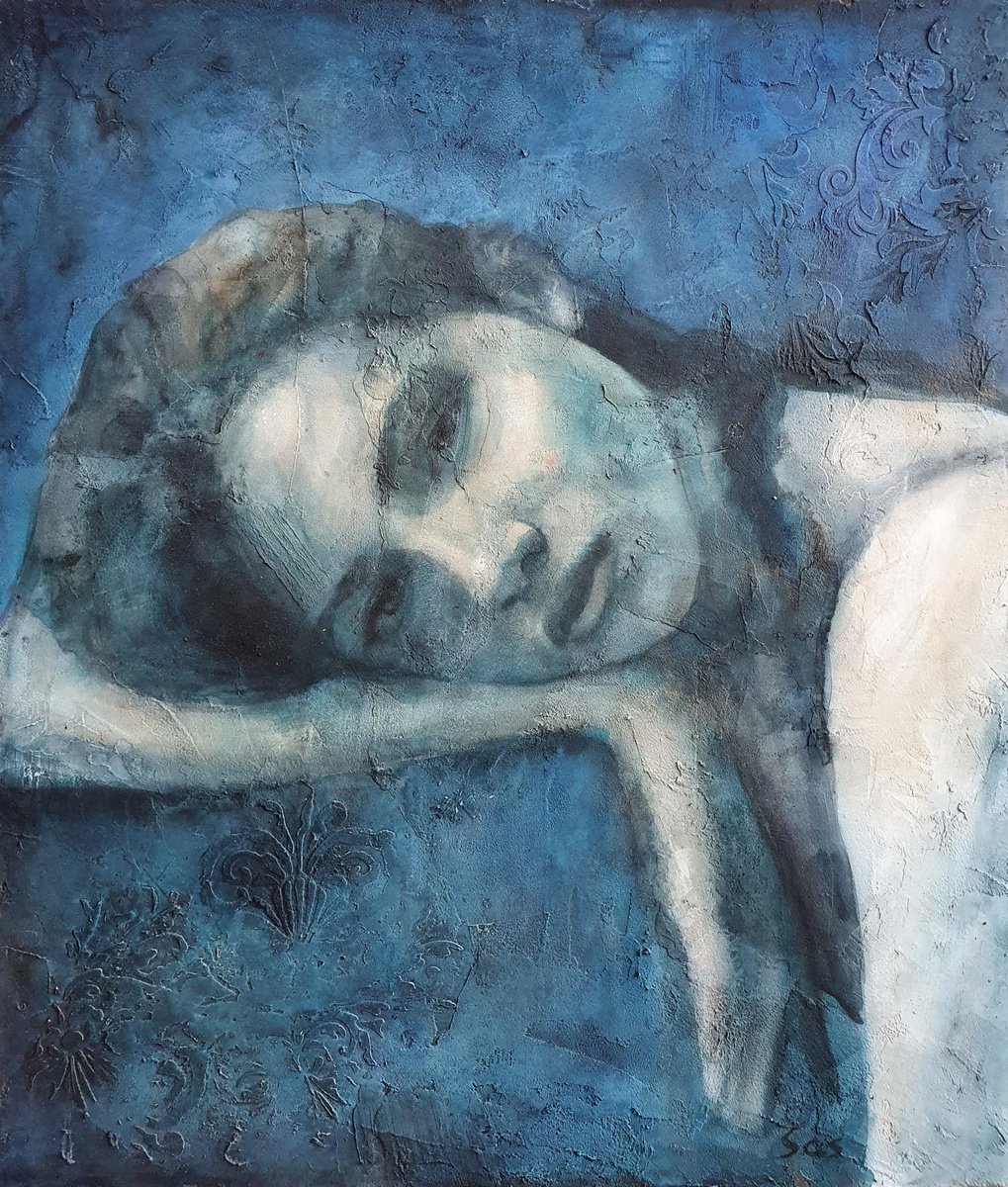 Portrait Acrylic Painting By Liubou Sas, 25 X 29", Diana, Original Artwork