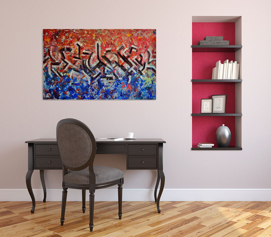 Abstract Street Art - Abstract Home Decor Art  On The Extra Large Deep Edge Canvas Ready To Hang Perfect for Modern Office Hotel Living Room Decoration