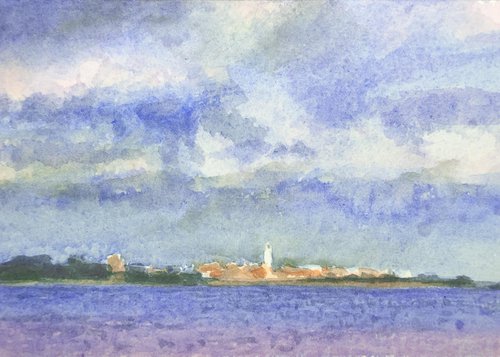 Southwold lighthouse, view from Dunwich after the rain by Mark Taylor