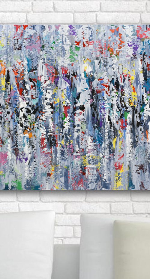 Colors of Joy - Large Abstract Painting, Original Knife Colorful Modern Wall Art by Olga Tkachyk