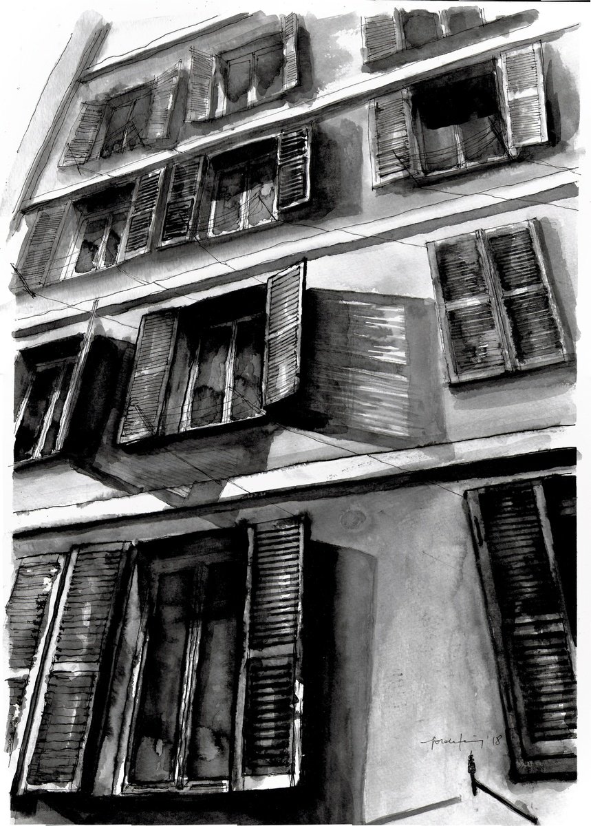 Expressive Watercolour , Rome / Looking Up By Gozde Temiz Istanbul, 14 X 20, Artwork For Sale On Artfinder