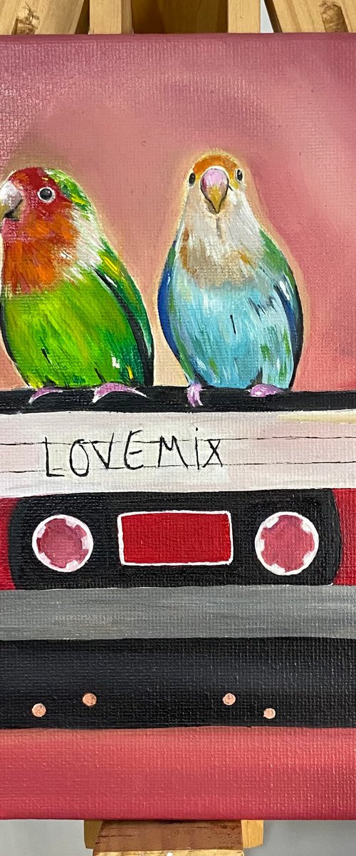 Love mix, love birds oil painting by Bethany Taylor