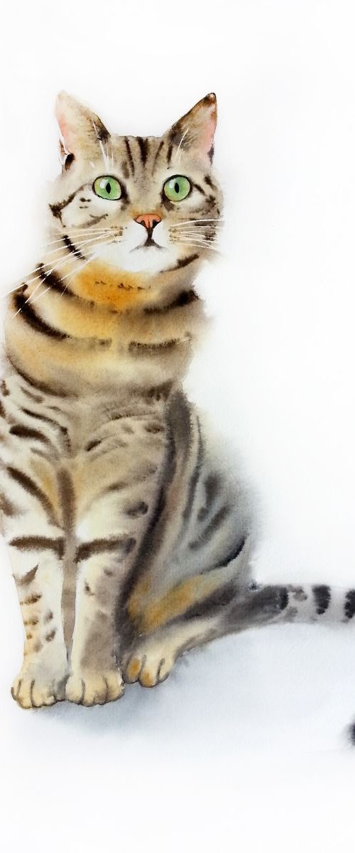 I'm watching you, human! - Ale by Olga Beliaeva Watercolour