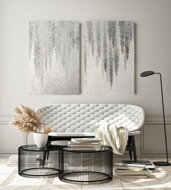 "Silver Wisteria" Wisteria abstract wall art