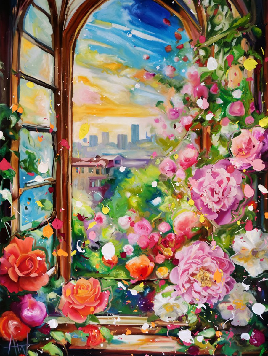 Roses and Rooftops by Angie Wright