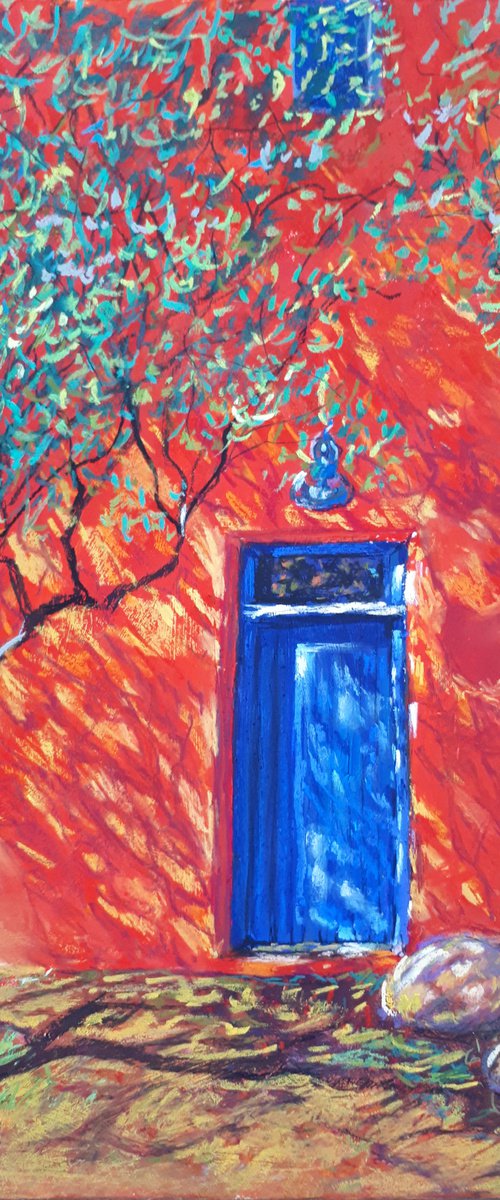 Blue Door... /  ORIGINAL PAINTING by Salana Art Gallery