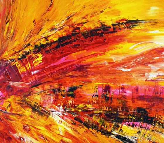 Yellow Red Abstraction XXL 2